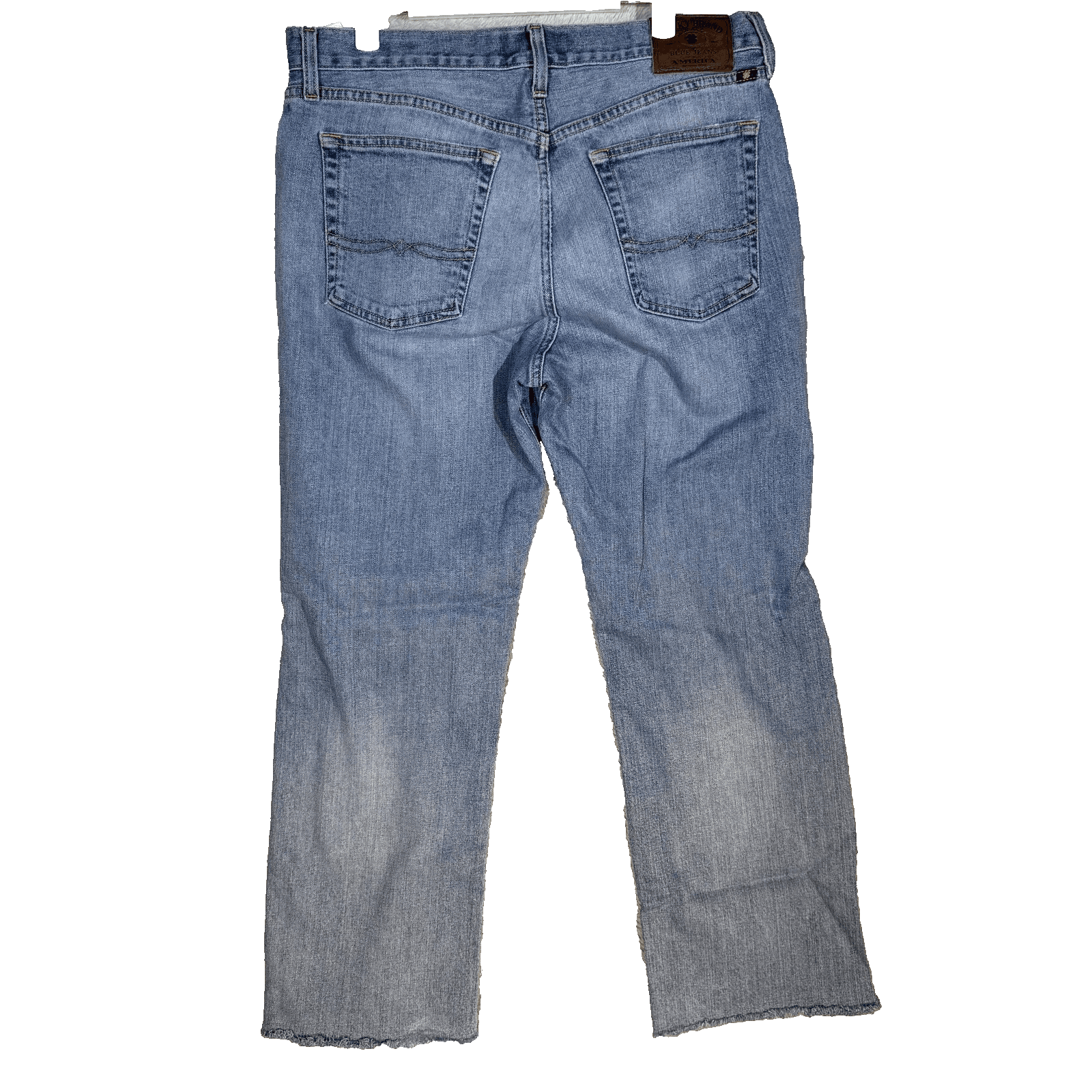 Lucky Brand Jeans Mens 34x28 Blue 181 Relaxed Straight Frayed Hem Stretch - Thumbnail 2