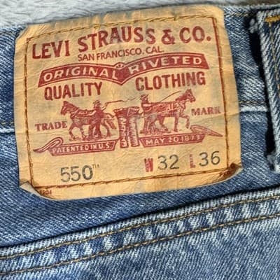 Levi's 550 Jeans Mens 32x34 Blue Relaxed Fit Tapered Leg Medium Wash - Thumbnail 3