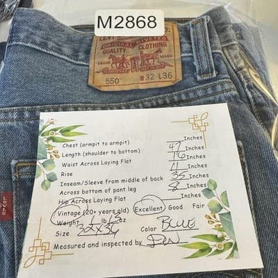 Levi's 550 Jeans Mens 32x34 Blue Relaxed Fit Tapered Leg Medium Wash - Thumbnail 7