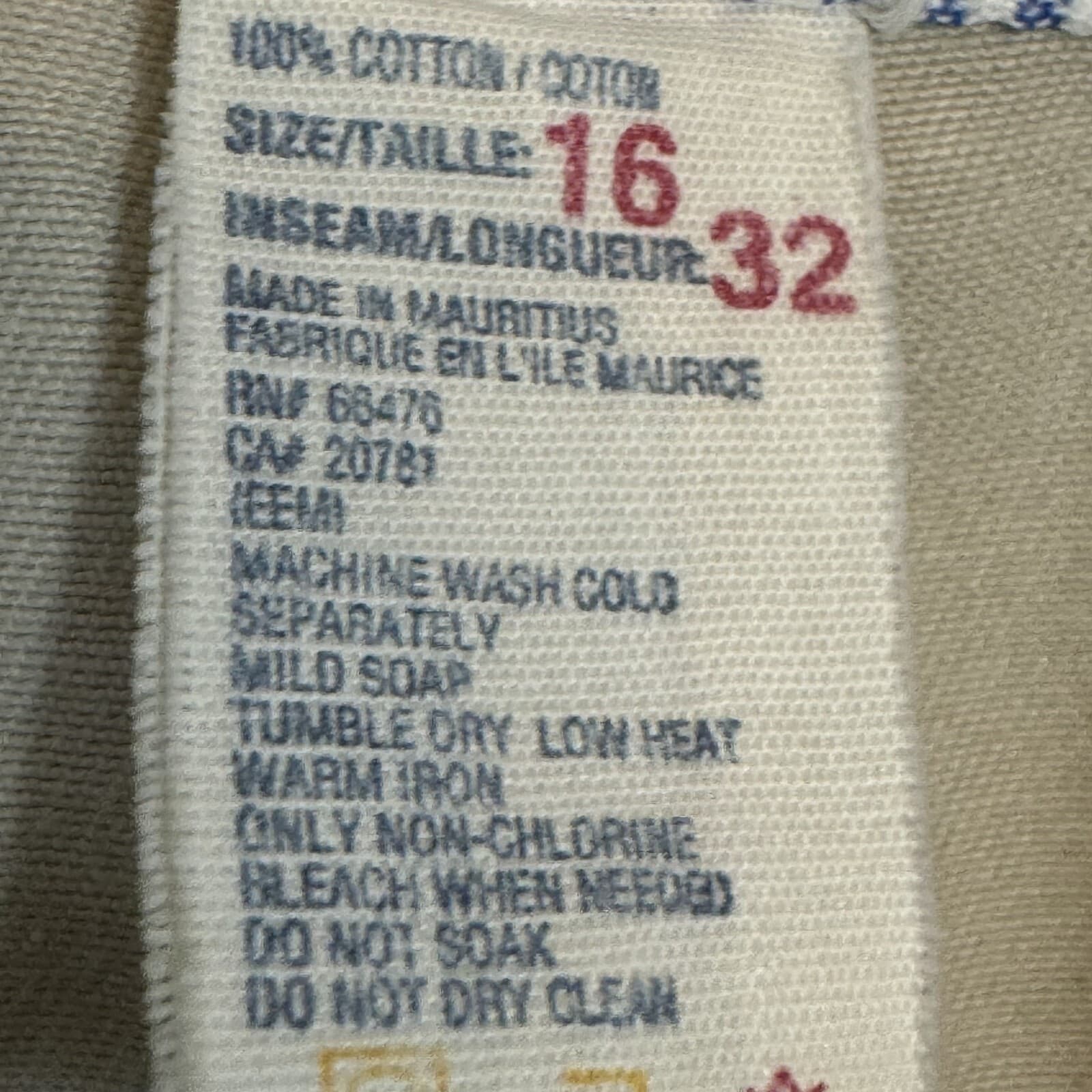 Tommy Hilfiger Chino Pants Women's 16/32 Mallet Cotton High-Rise Straight W406 - Thumbnail 7