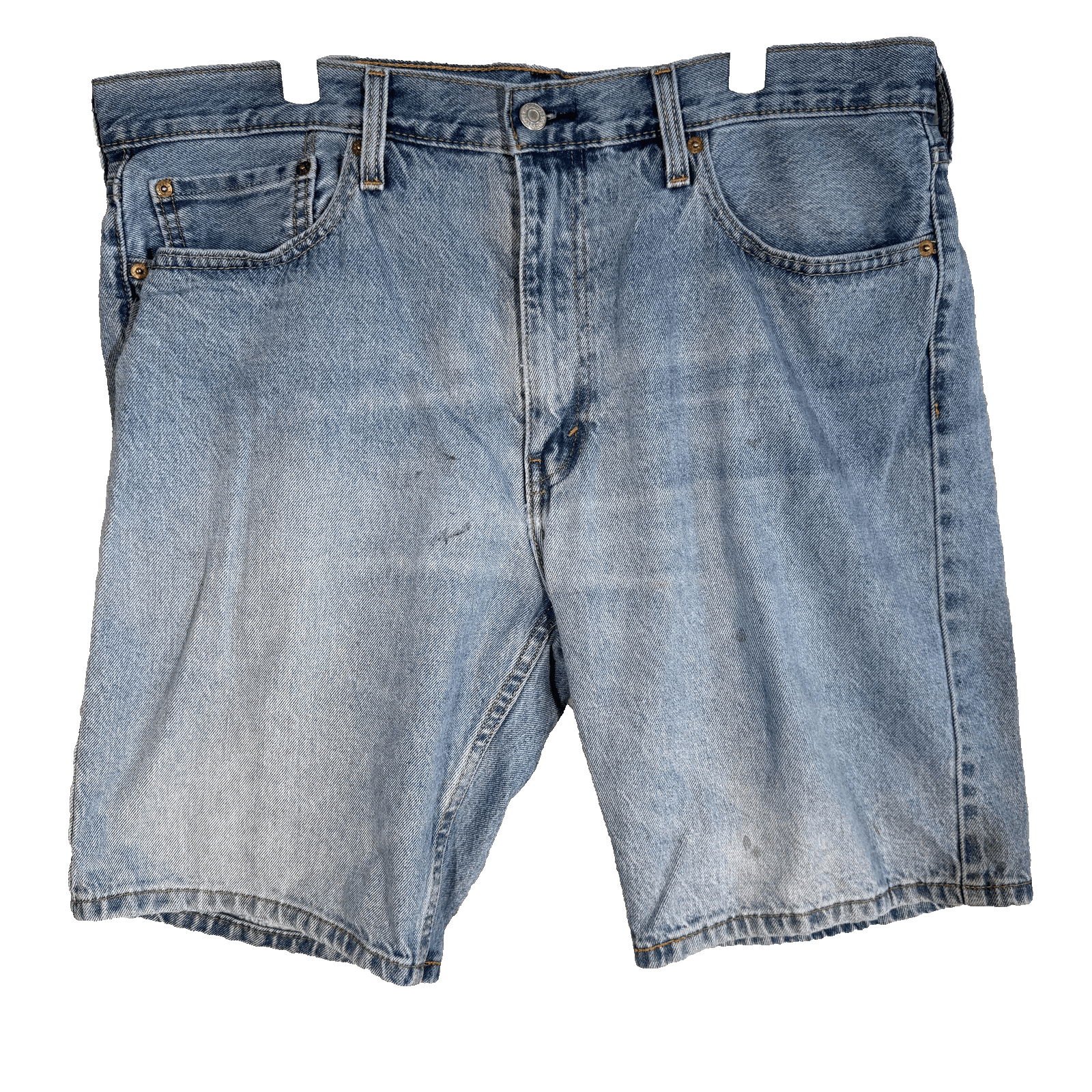 Levi's 405 Shorts Mens 38 Blue Light Wash Denim 10 Inseam 5-Pocket Zip Fly - Image 1