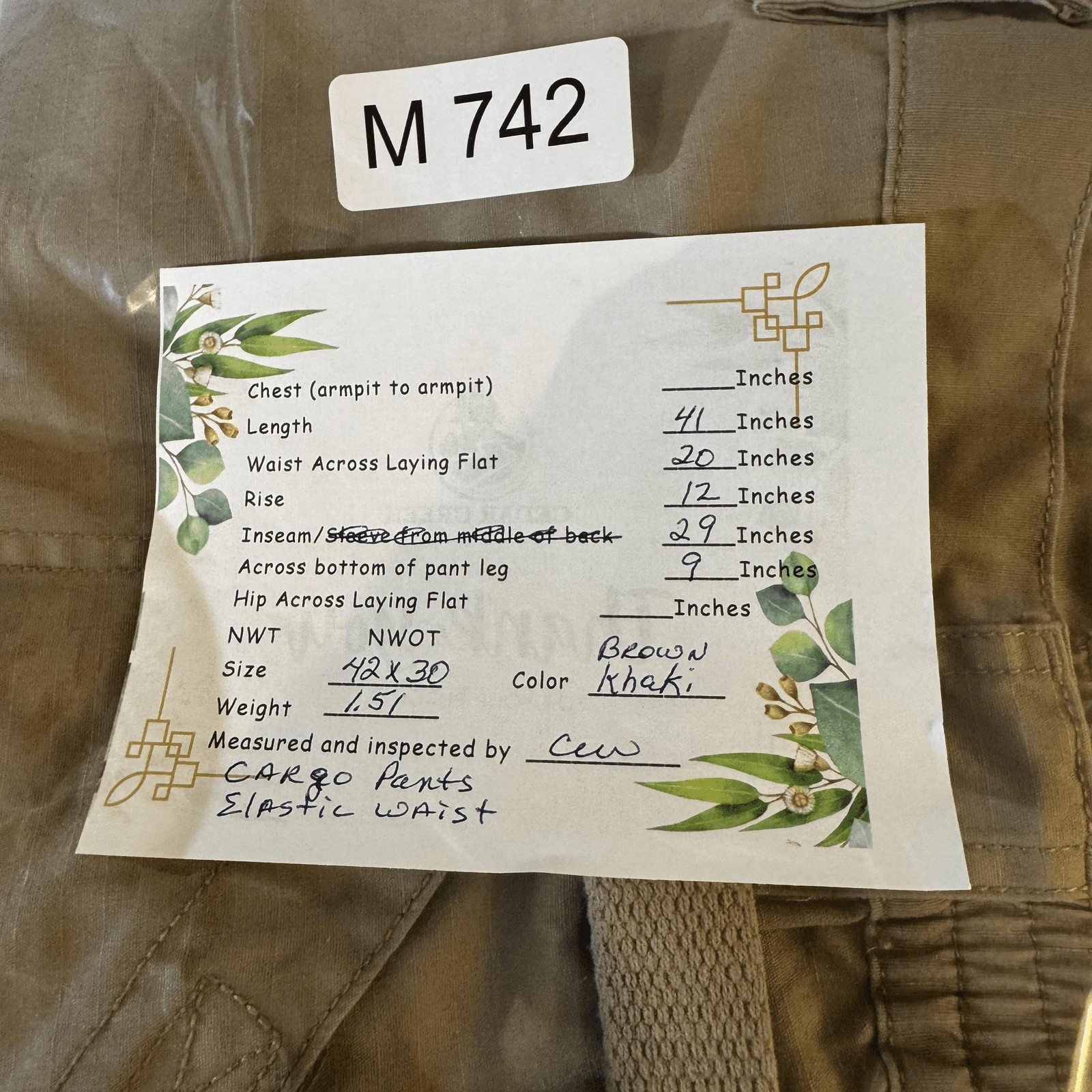 5.11 Tactical Pants Mens 42x30 Khaki Taclite Pro Ripstop Cargo Utility Outdoor - Thumbnail 14