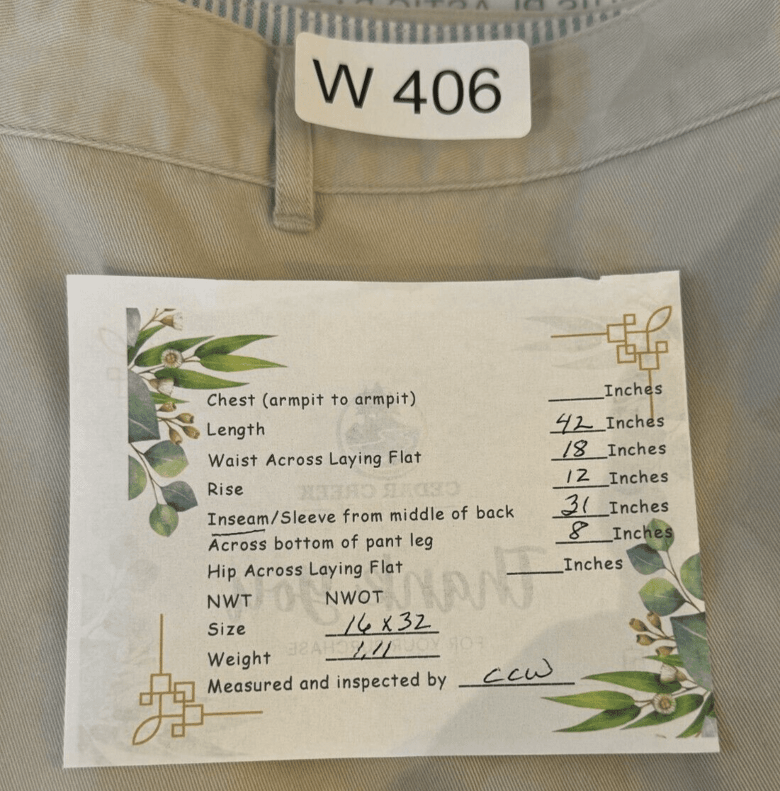 Tommy Hilfiger Chino Pants Women's 16/32 Mallet Cotton High-Rise Straight W406 - Thumbnail 11