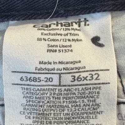 Carhartt FR Work Pants Mens 36x32 CAT2 Arc Flash NFPA70E (36x32) - Thumbnail 4