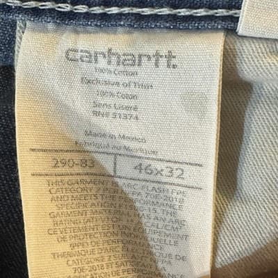 Carhartt FR Work Jeans Mens 46x32 CAT2 Arc Flash Denim Workwear (46x32) - Thumbnail 5