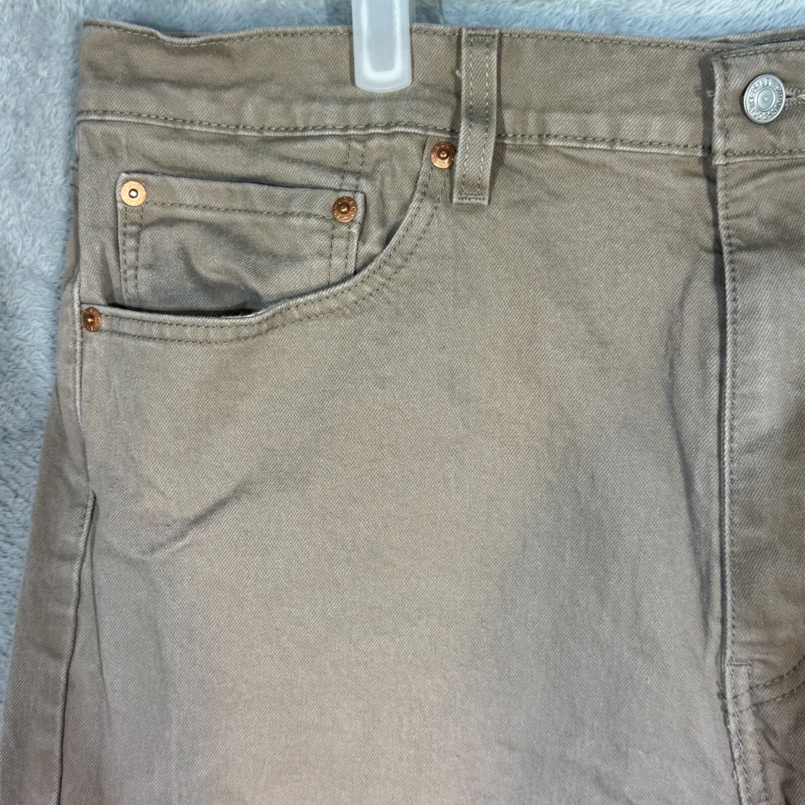 Levis 505 Jeans Mens 40x32 Regular Fit Mid Rise Tan Straight Leg Denim - Thumbnail 3