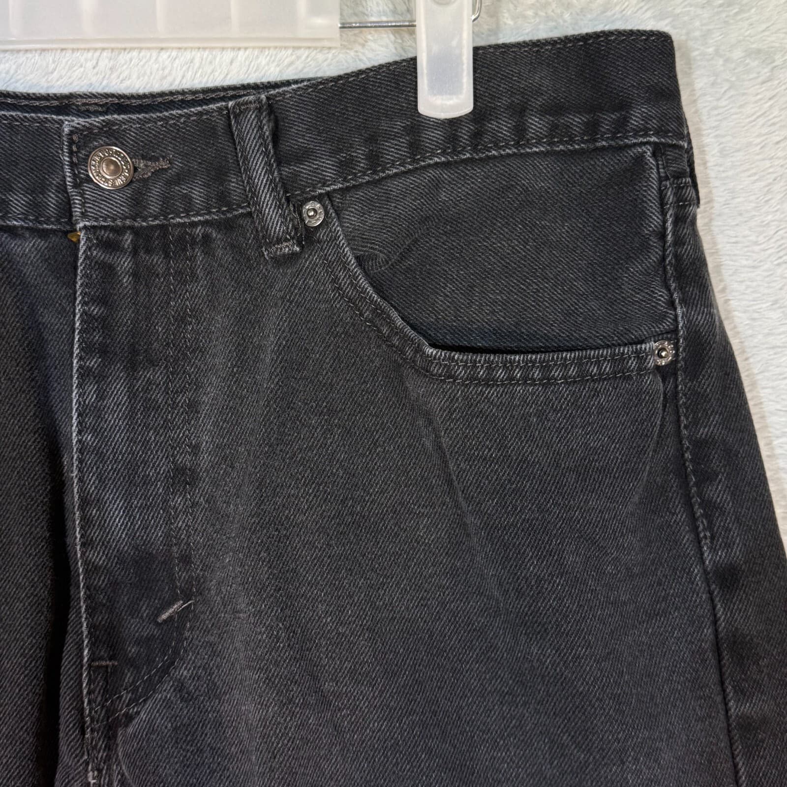 Levis 505 Jeans Mens 36x29 Black Denim Regular Fit Mid Rise Straight Leg - Thumbnail 4