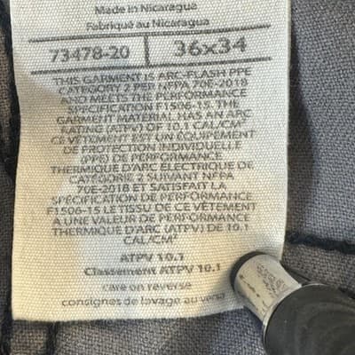 Carhartt FR Work Pants Mens 36x34 Measured 36x33 Navy CAT2 Arc Flash Reflective - Thumbnail 5