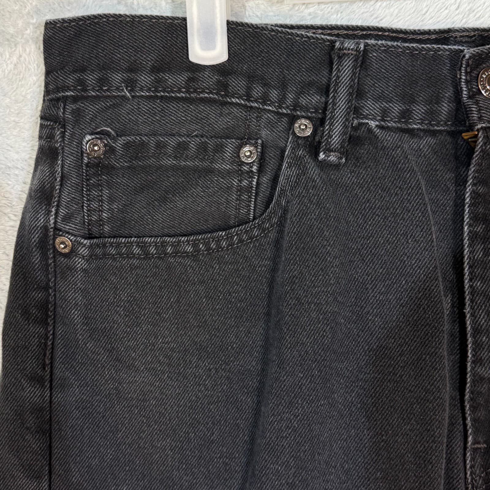 Levis 505 Jeans Mens 36x29 Black Denim Regular Fit Mid Rise Straight Leg - Thumbnail 3