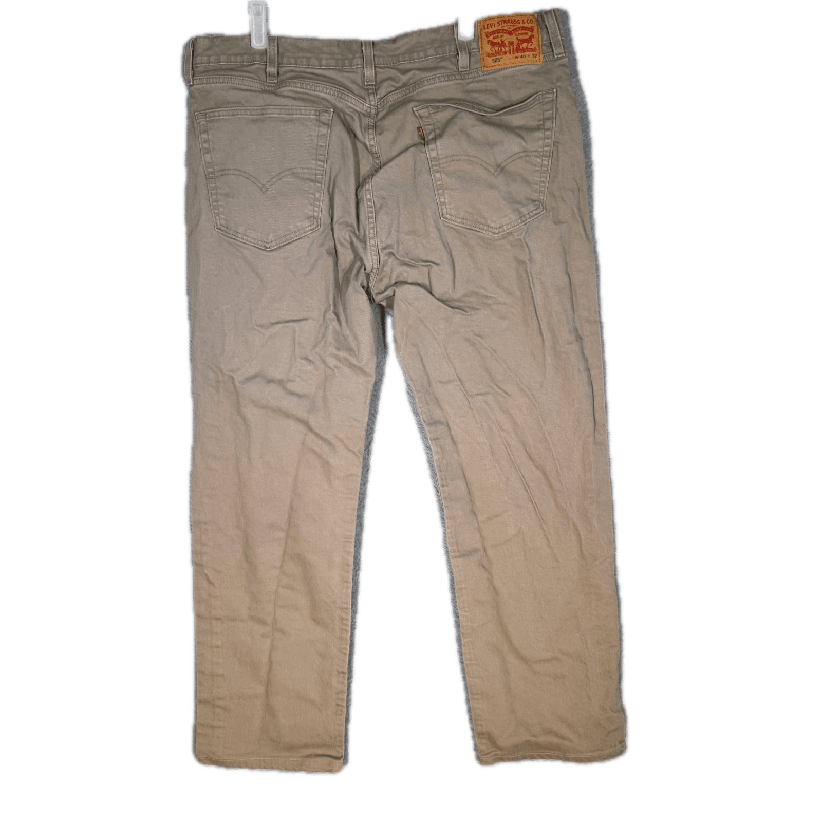 Levis 505 Jeans Mens 40x32 Regular Fit Mid Rise Tan Straight Leg Denim - Thumbnail 2