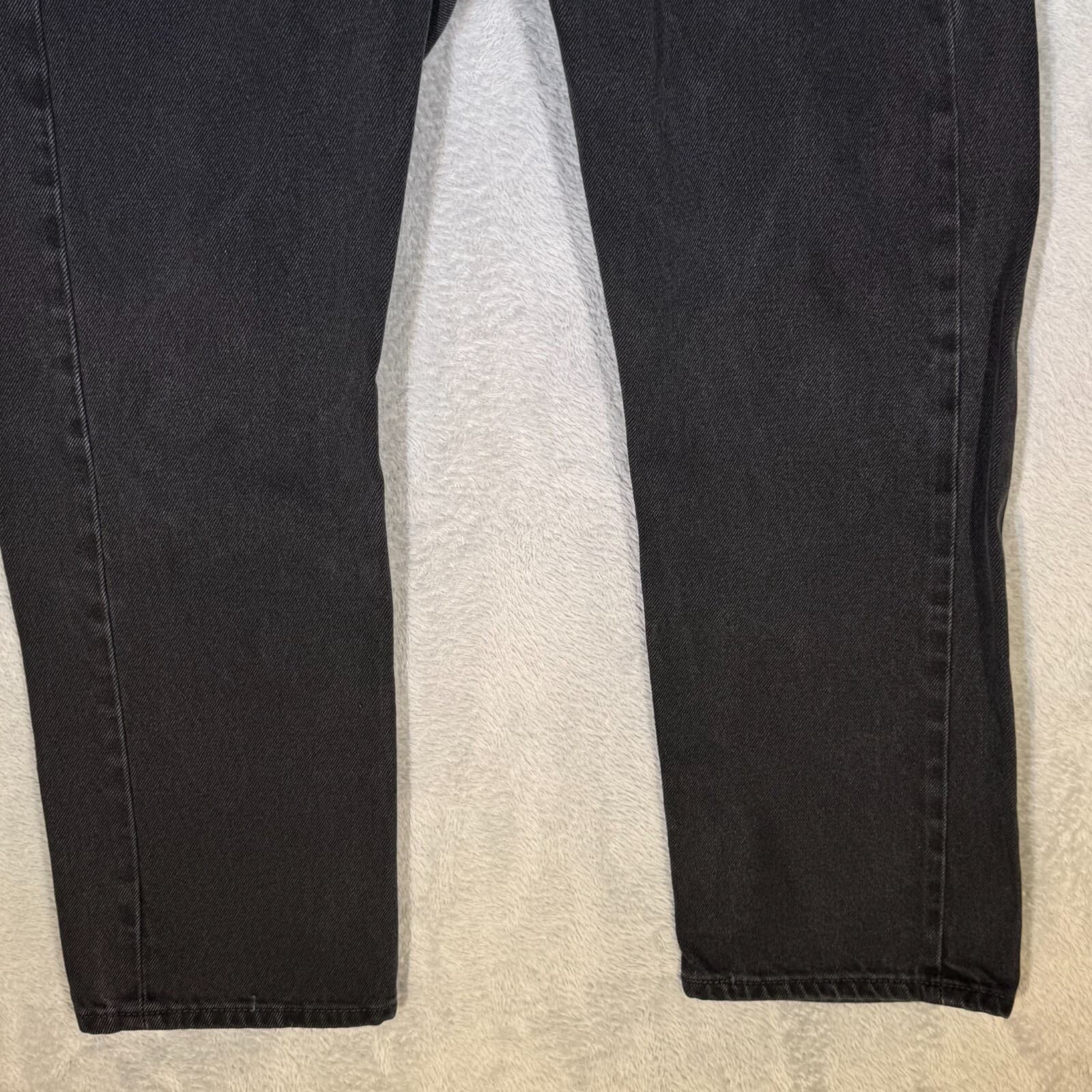 Levis 505 Jeans Mens 36x29 Black Denim Regular Fit Mid Rise Straight Leg - Thumbnail 5