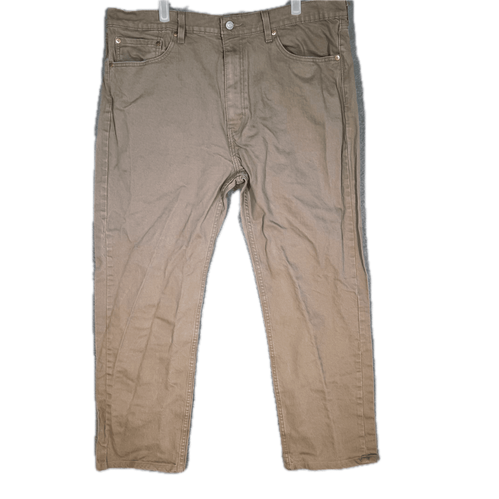 Levis 505 Jeans Mens 40x32 Regular Fit Mid Rise Tan Straight Leg Denim - Image 1