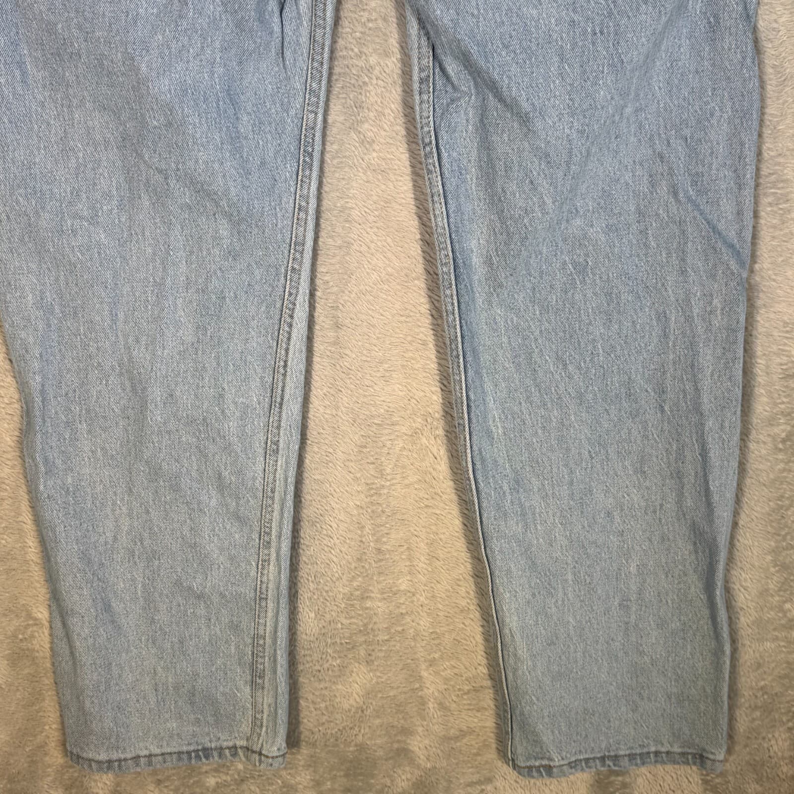 Levis 505 Jeans Mens 40x30 Regular Fit Mid Rise Blue Denim Straight Leg - Thumbnail 9