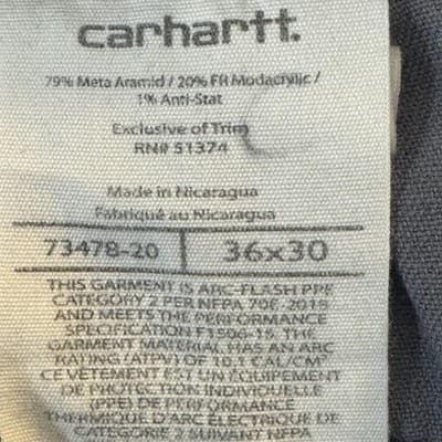Carhartt FR Work Pants Mens 36x30 CAT2 Arc Flash NFPA70E Blue (36x30) - Thumbnail 4
