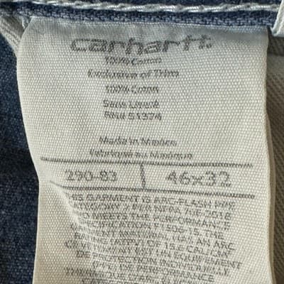Carhartt FR Work Jeans Mens 46x32 CAT2 Arc Flash Denim Workwear (46x32) - Thumbnail 4