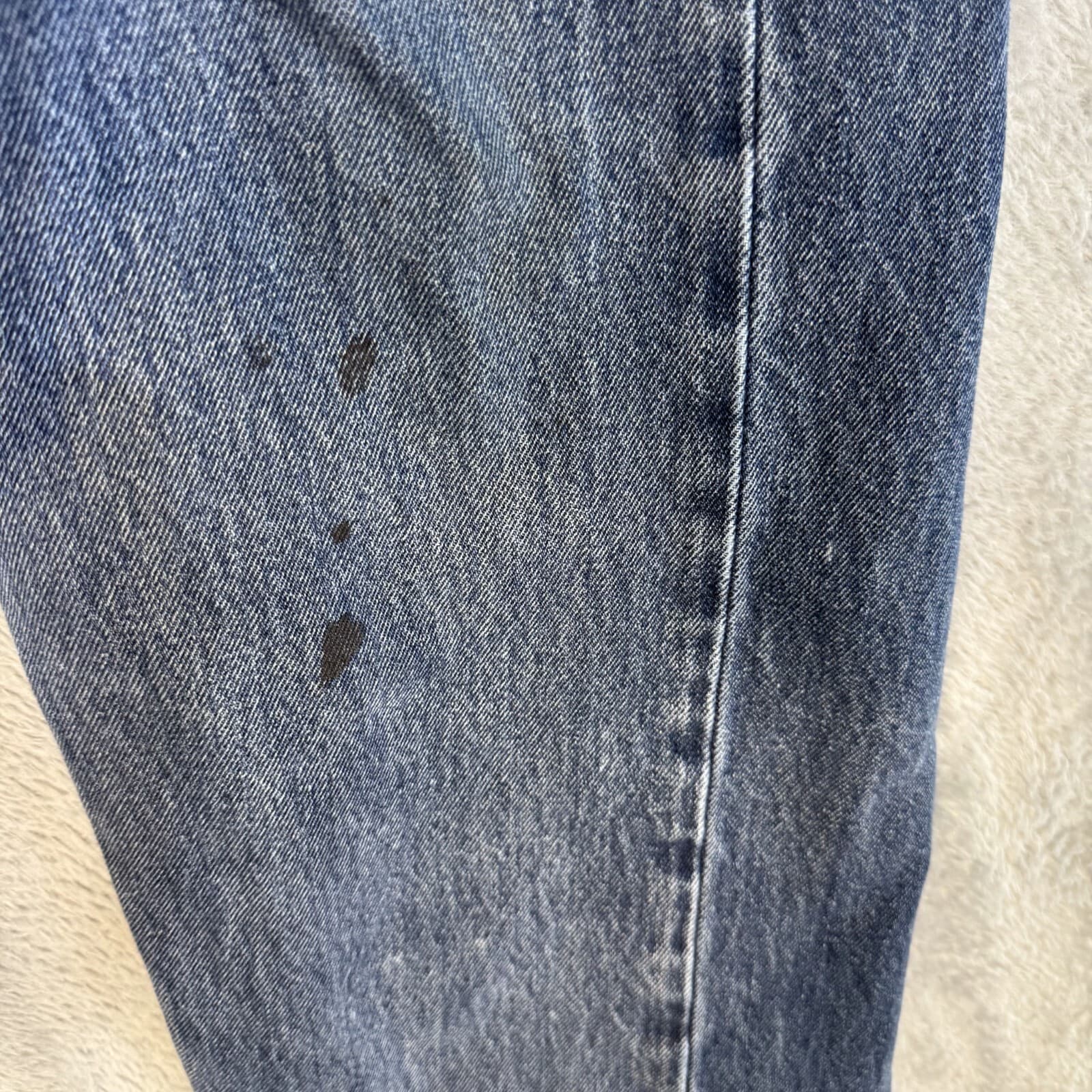 Levis 505 Jeans Mens 36x30 Regular Fit Mid Rise Blue Denim Straight Leg - Thumbnail 3