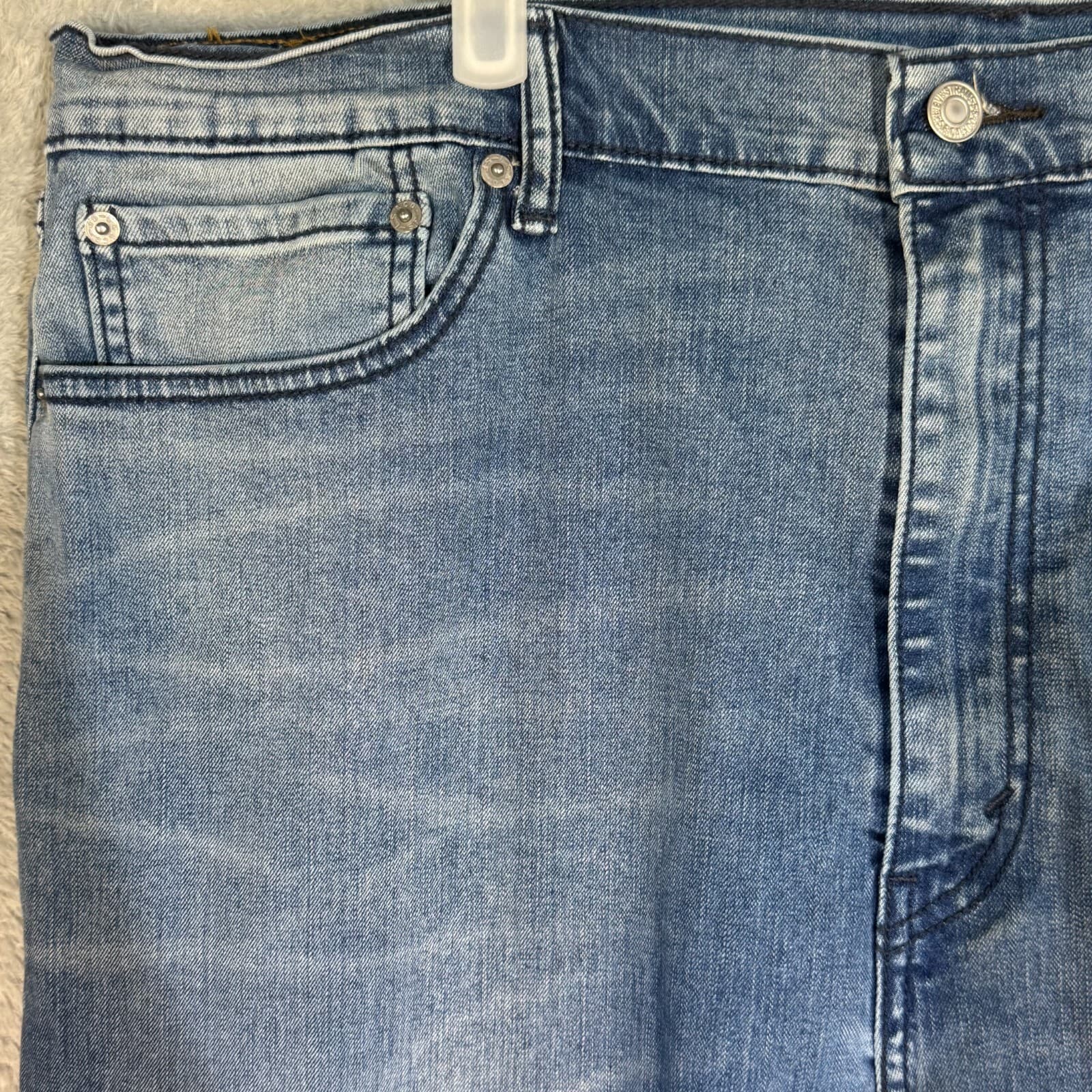 Levis 505 Jeans Mens 42x30 Regular Fit Mid Rise Blue Denim Straight Leg - Thumbnail 3