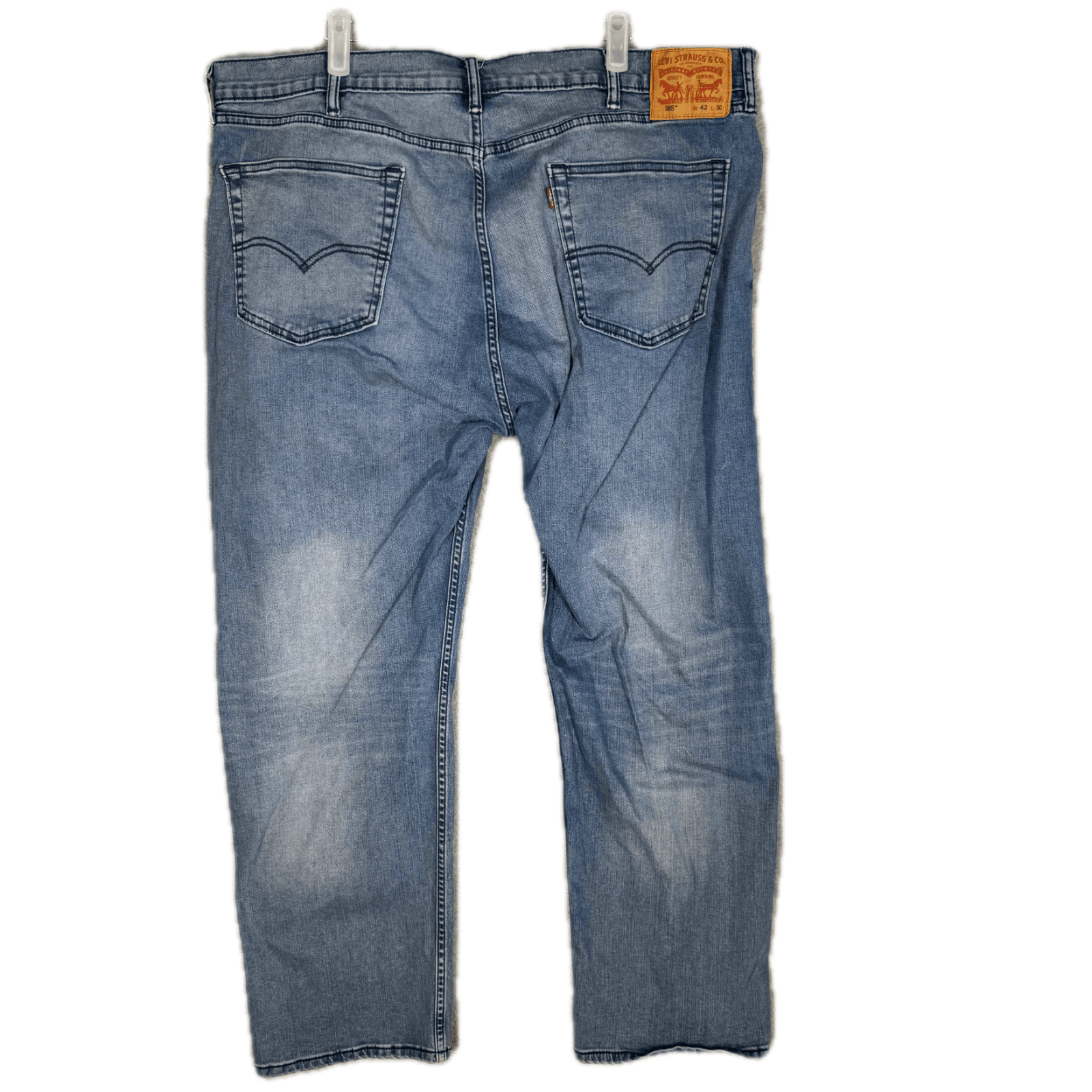 Levis 505 Jeans Mens 42x30 Regular Fit Mid Rise Blue Denim Straight Leg - Thumbnail 2