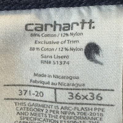 Carhartt FR Work Pants Mens 36x36 CAT2 Arc Flash NFPA70E Blue (36x36) - Thumbnail 7