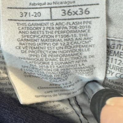 Carhartt FR Work Pants Mens 36x36 CAT2 Arc Flash NFPA70E Blue (36x36) - Thumbnail 8