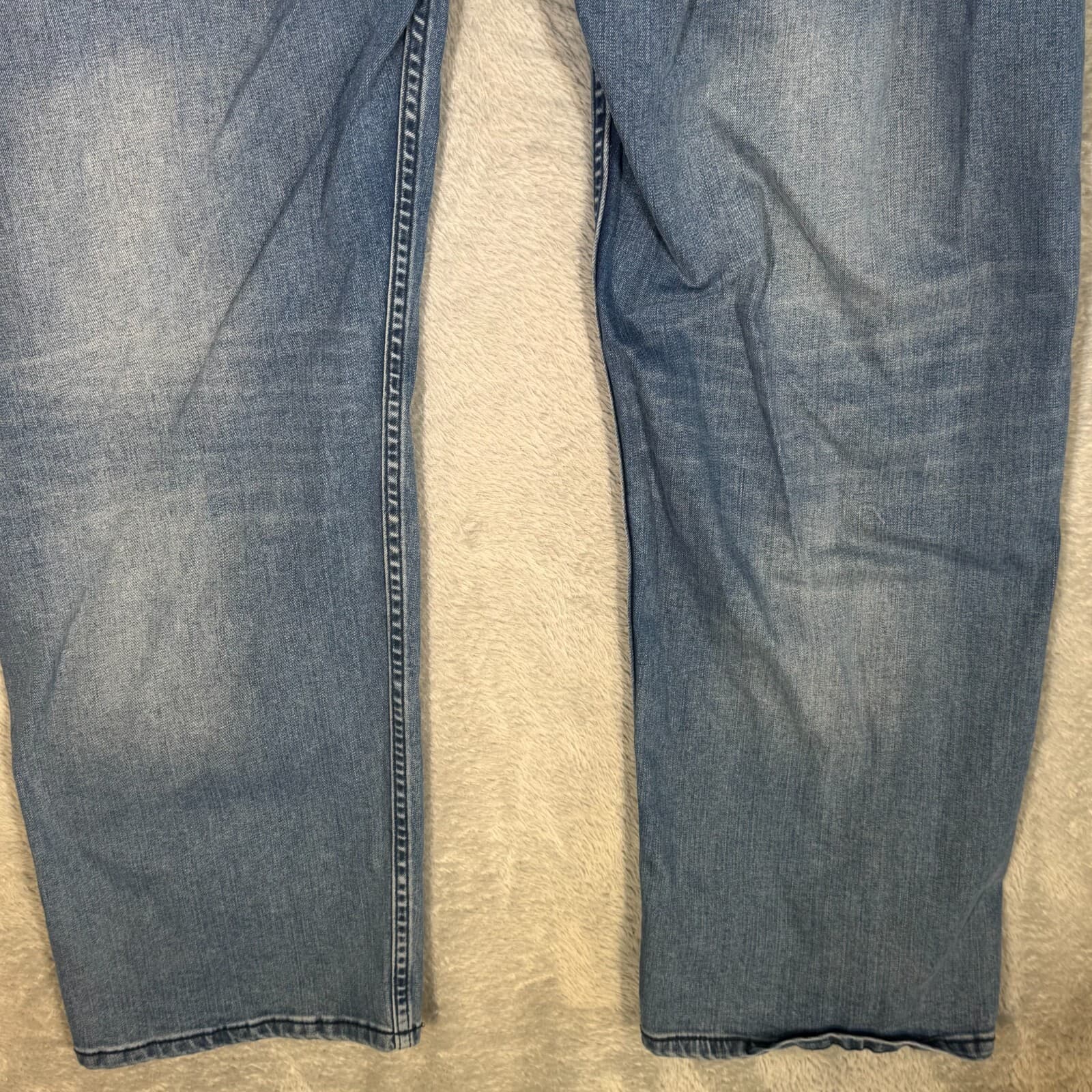 Levis 505 Jeans Mens 42x30 Regular Fit Mid Rise Blue Denim Straight Leg - Thumbnail 9