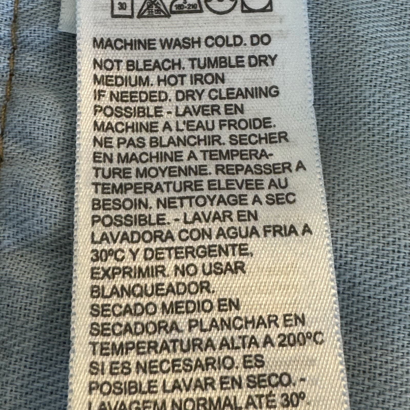 Levis 505 Jeans Mens 34x32 Regular Fit Mid Rise Blue Denim Straight Leg - Thumbnail 6