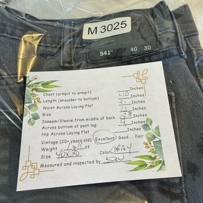 Levis 541 Jeans Mens 40x28 (40x30) Gray Athletic Taper Stretch Denim Charcoal - Thumbnail 8