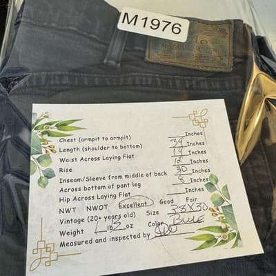 Polo Ralph Lauren Varick Jeans Mens 38x30 Blue Slim Straight Dark Wash Denim - Thumbnail 6