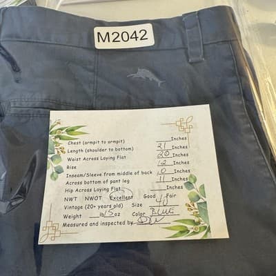 Tommy Bahama Shorts Mens 40 Blue Chino Tropical Leaf Print Stretch Beach Casual - Thumbnail 7