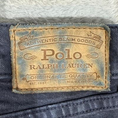 Polo Ralph Lauren Varick Jeans Mens 38x30 Blue Slim Straight Dark Wash Denim - Thumbnail 3