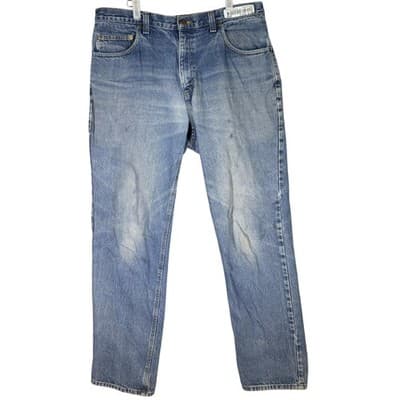 Carhartt Jeans Mens 36x34 Blue Relaxed Fit Denim Straight Leg Workwear Pants - Image 1