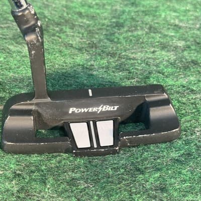 PowerBilt White Face WF-02 Mallet Putter Mens RH 35 In Steel Black Golf Club - Image 1
