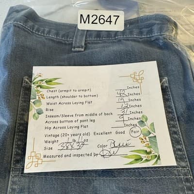 Carhartt Dungaree Fit Jeans Mens 38x32 Blue Workwear Distressed Stained Denim - Thumbnail 9