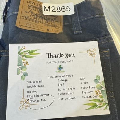 Vintage Levis 20516 Jeans Mens 31x29 (32x30) Blue Straight Leg Orange Tab USA - Thumbnail 5