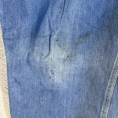 Carhartt Dungaree Fit Jeans Mens 38x32 Blue Workwear Distressed Stained Denim - Thumbnail 3