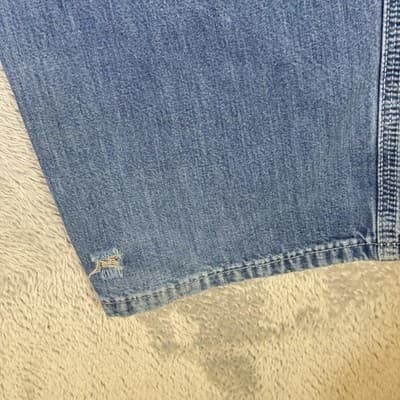 Carhartt Dungaree Fit Jeans Mens 38x32 Blue Workwear Distressed Stained Denim - Thumbnail 5