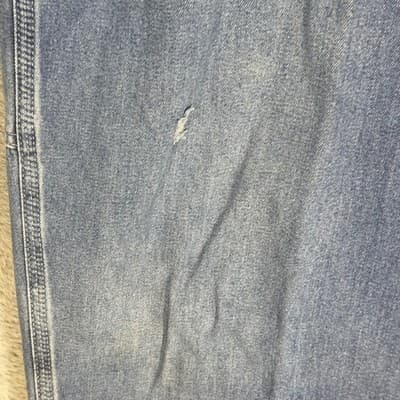 Carhartt Jeans Mens 42x34 Blue Dungaree Fit Workwear Carpenter Pants Distressed - Thumbnail 3