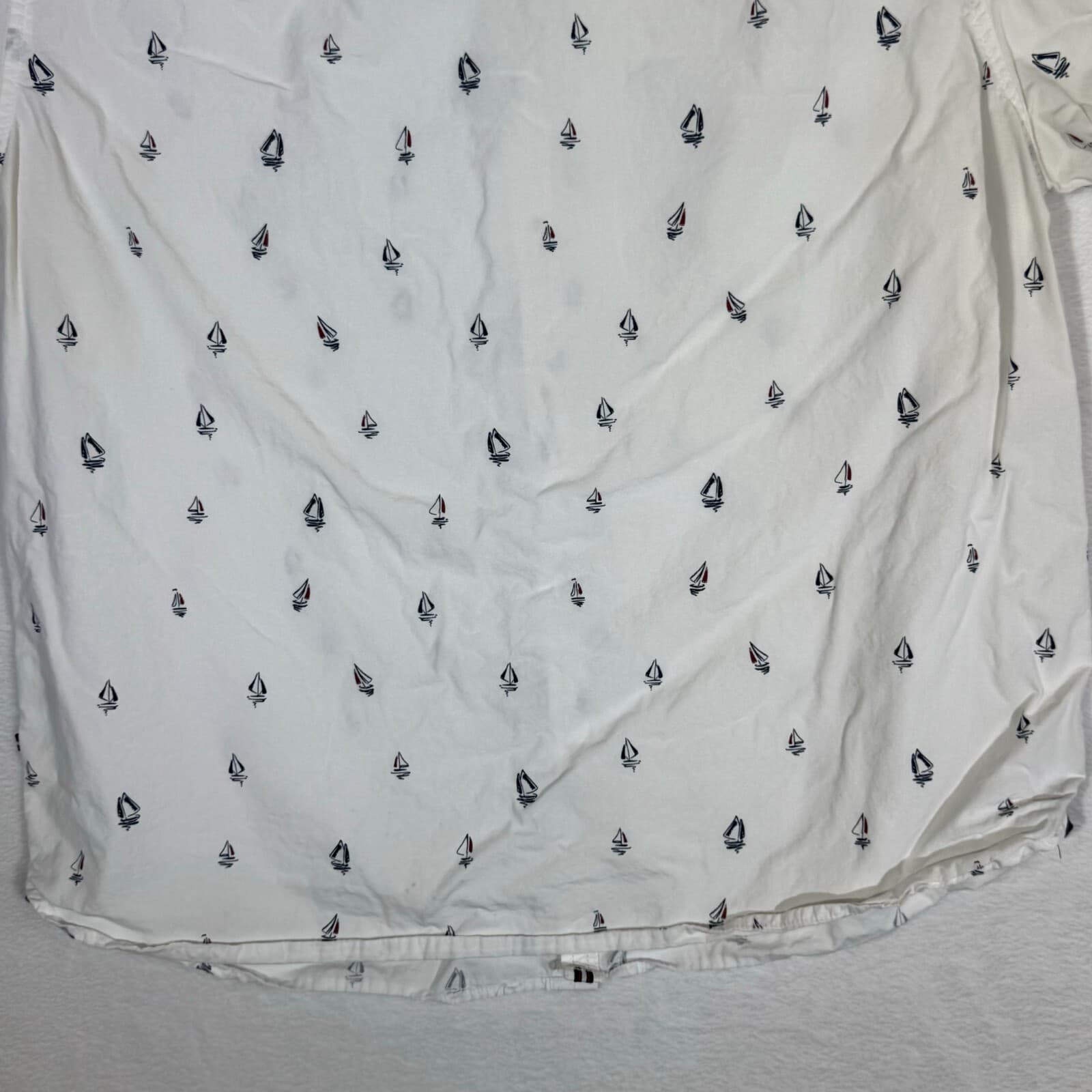 Cactus Man Men’s XL White Boat Print Slim-Fit 100% Cotton Shirt – Button-Down M6 - Thumbnail 10