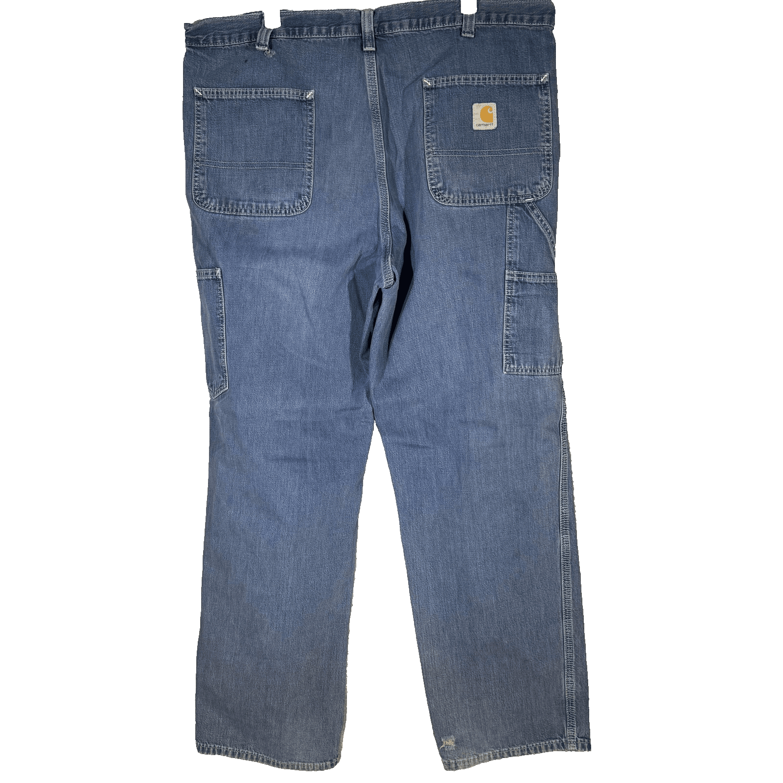 Carhartt Dungaree Fit Jeans Mens 38x32 Blue Workwear Distressed Stained Denim - Thumbnail 2