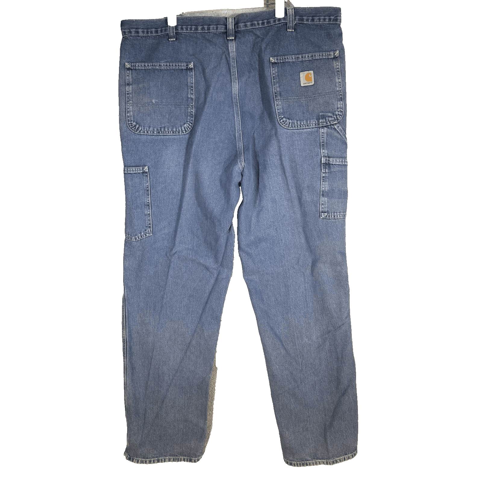 Carhartt Jeans Mens 42x34 Blue Dungaree Fit Workwear Carpenter Pants Distressed - Thumbnail 2