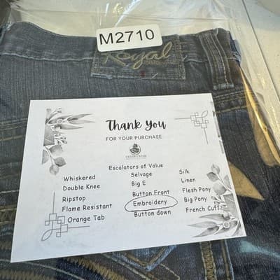 Royal Premium Jeans Mens 34x31 (34x30) Blue Medium Wash Straight Leg Denim - Thumbnail 19