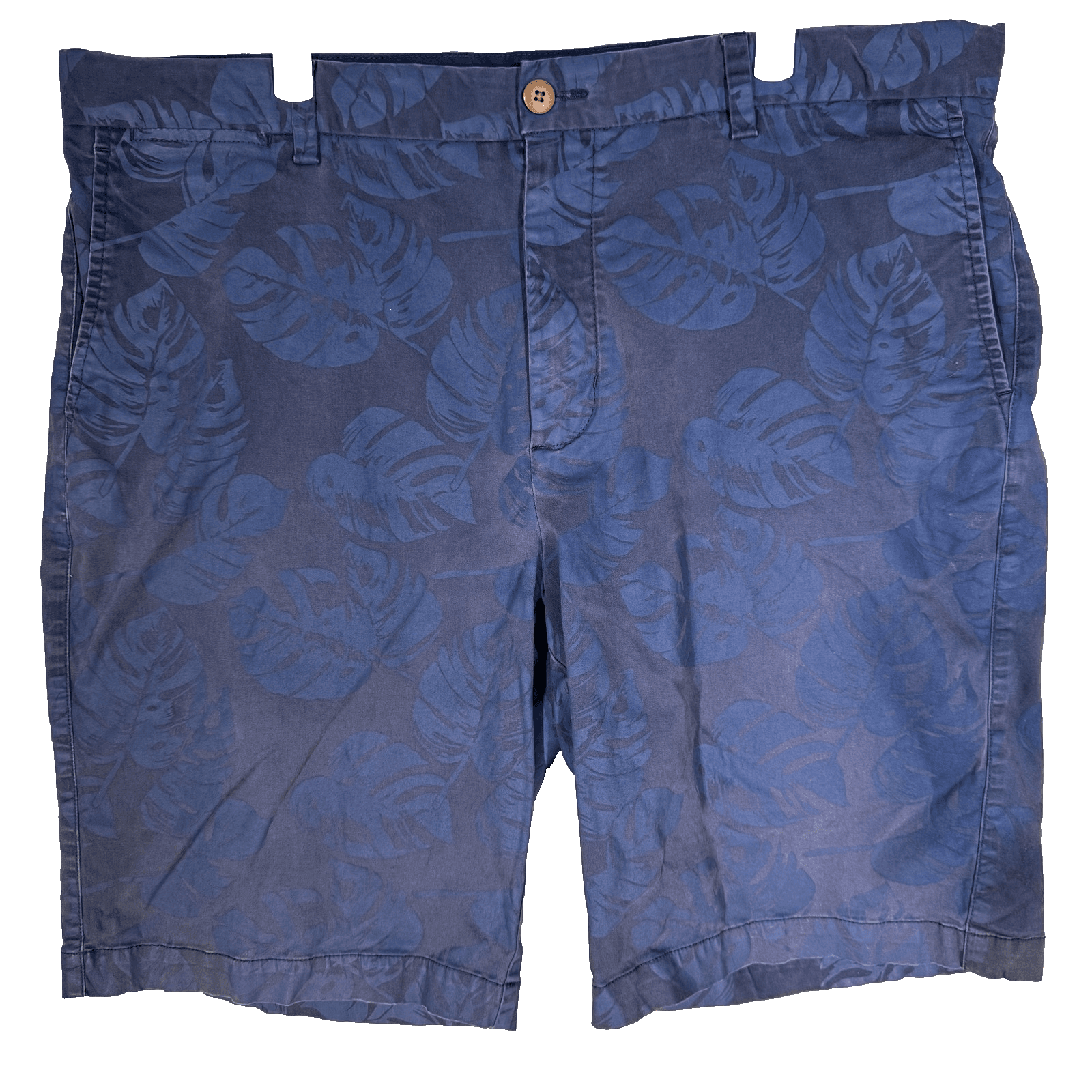 Tommy Bahama Shorts Mens 40 Blue Chino Tropical Leaf Print Stretch Beach Casual - Image 1
