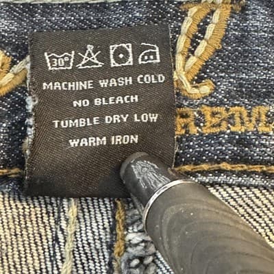 Royal Premium Jeans Mens 34x31 (34x30) Blue Medium Wash Straight Leg Denim - Thumbnail 17