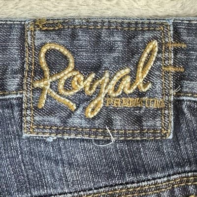 Royal Premium Jeans Mens 34x31 (34x30) Blue Medium Wash Straight Leg Denim - Thumbnail 13