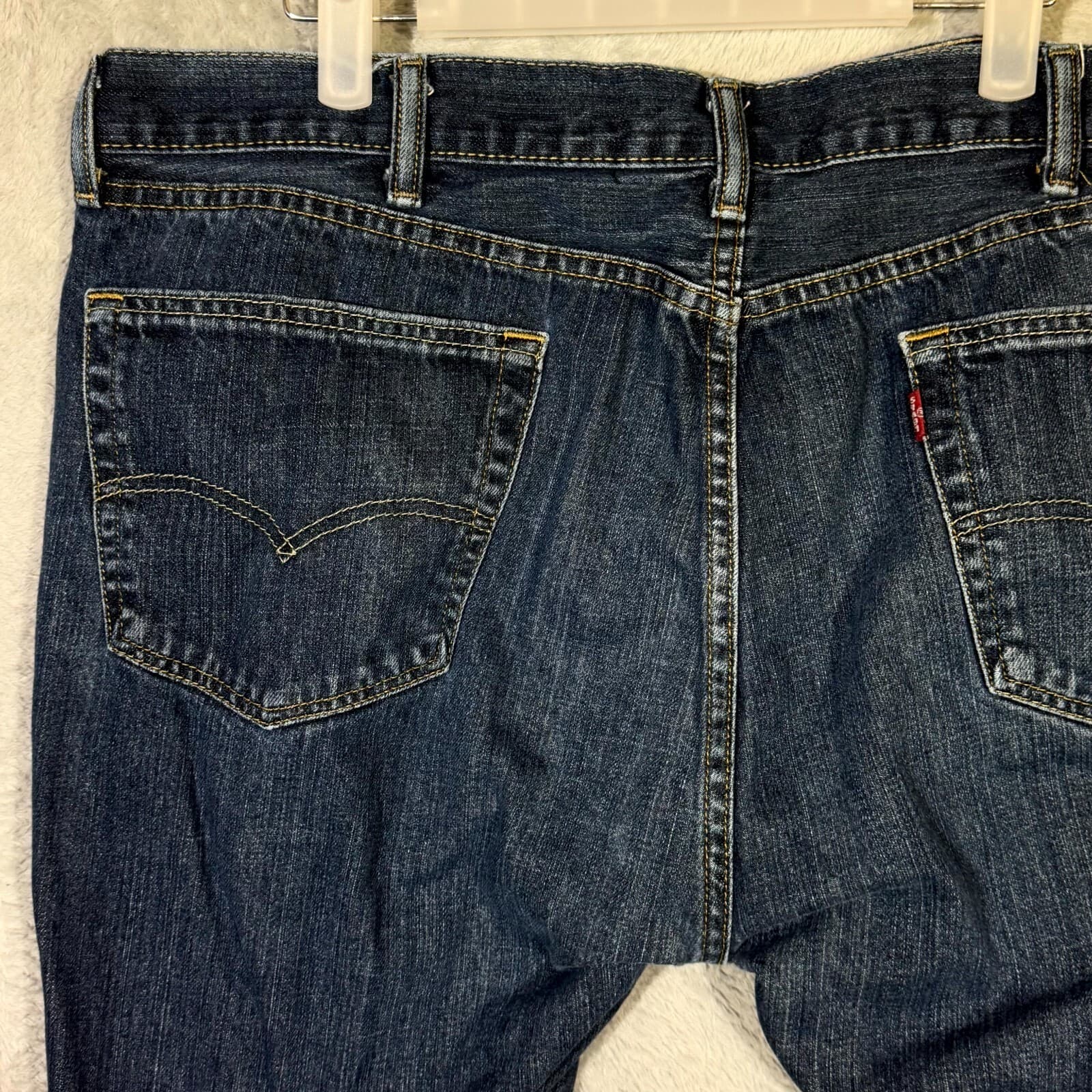 Levi’s 505 Men’s Jeans 42X30 Blue Denim Mid-Rise Straight Leg 100% Cotton - Thumbnail 6