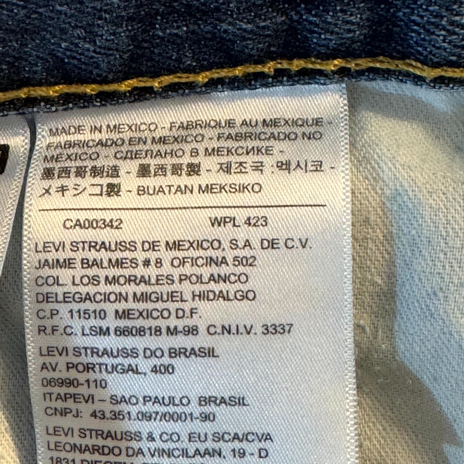 Levi’s 505 Men’s Jeans 42X30 Blue Denim Mid-Rise Straight Leg 100% Cotton - Thumbnail 11