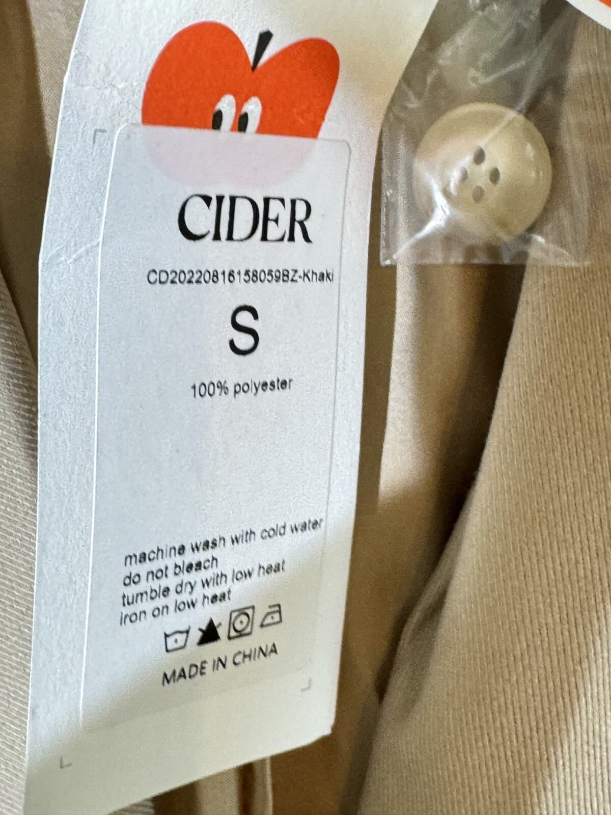 Cider Women’s Beige Polyester Tweed Blazer Jacket S – Notch Lapel, Machine Wash - Thumbnail 12