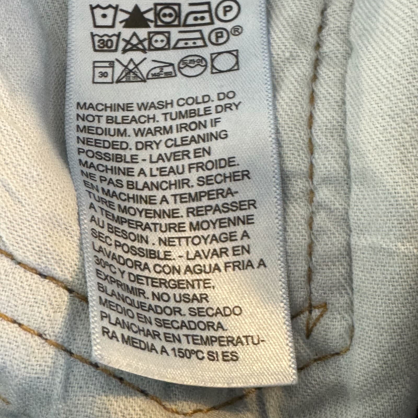 Levis 505 Jeans Mens 30x32 Regular Fit Mid Rise Blue Denim Straight Leg - Thumbnail 6