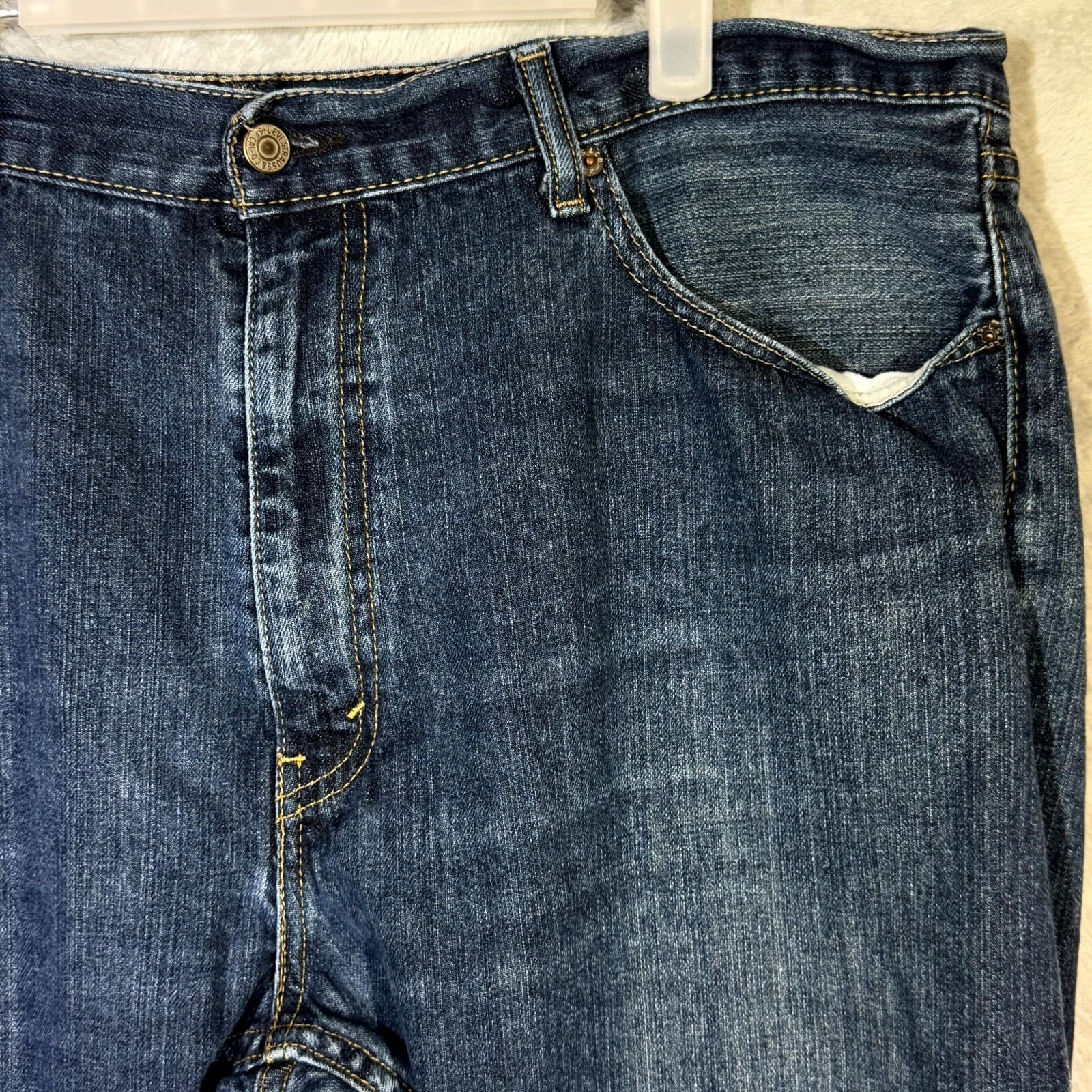 Levi’s 505 Men’s Jeans 42X30 Blue Denim Mid-Rise Straight Leg 100% Cotton - Thumbnail 4