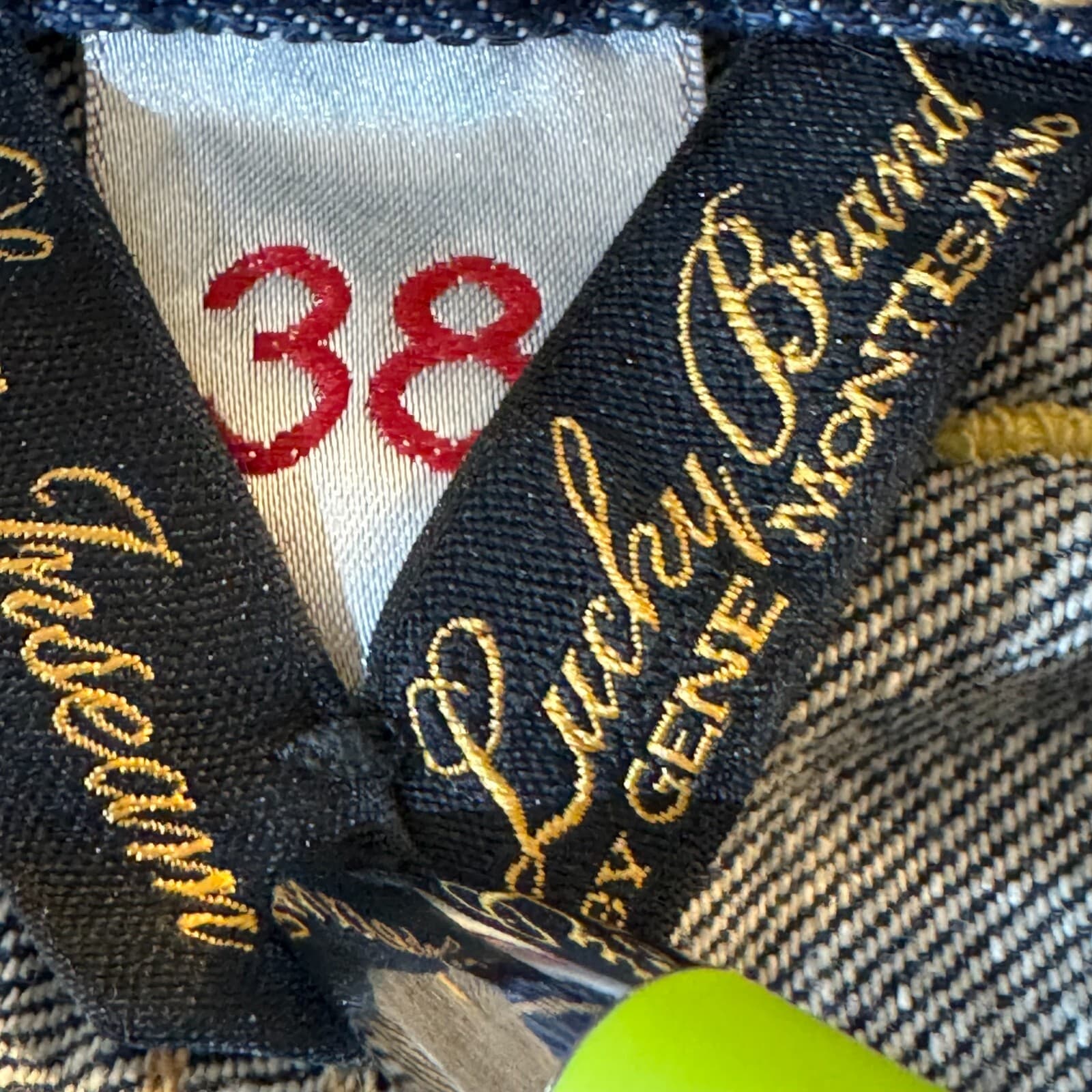 Lucky Brand Miner Jeans Mens 38x34 Slim Bootcut Blue Denim Button Fly - Thumbnail 15